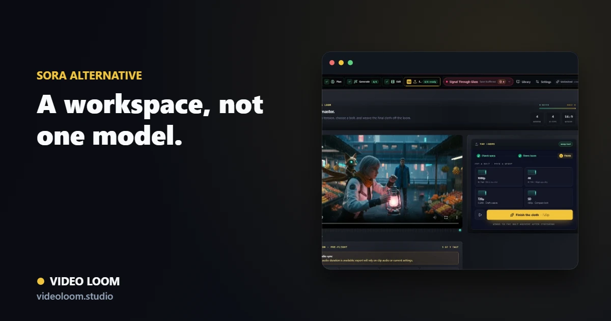 Video Loom multi-provider production workspace compared with Sora